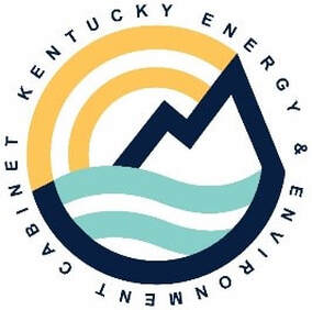 Logo of the Kentucky Energy and Environment Cabinet. A circle of blues and yellow abstractly suggests water, mountains, and the sun.
